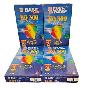 BASF VHS Tapes by EMTEC EQ300 5 hrs. 4 Unused With Seals Intact